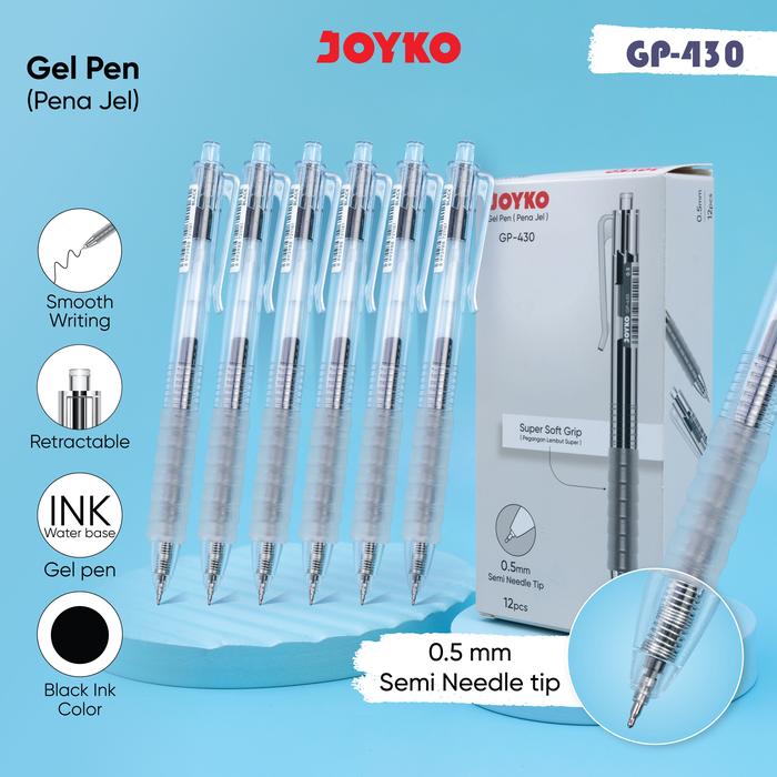 Gambar JOYKO Pulpen Gel 1 Pack GP-430 0.5mm Isi 12 Pcs dari Joyko.id undefined Tokopedia