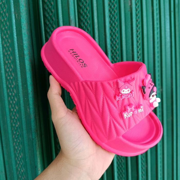 Gambar HILO'S KIDS Sandal Wedges Anak Perempuan Sendal Jelly Karet EVA Motif Kuromi Lucu Empuk Anti Slip HILO'S AJS 2349T Fashion - Pink Tua, 30-31 dari Toko Rekada undefined Tokopedia