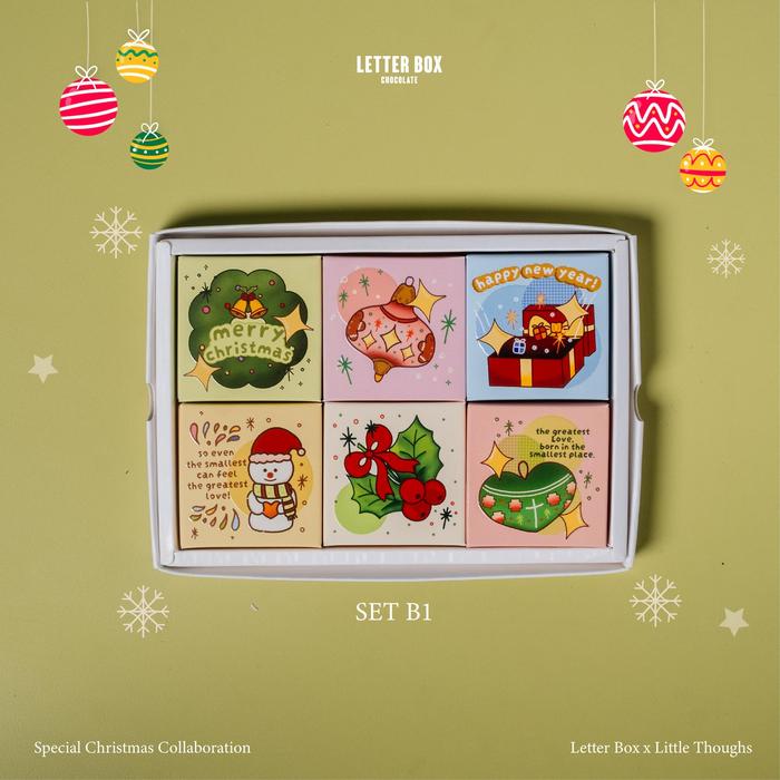 Gambar Hadiah Natal - Letter Box Chocolate Christmas Gift 3x2 FREE pouch dan Kartu ucapan - SET A dari Letter Box Gift undefined Tokopedia