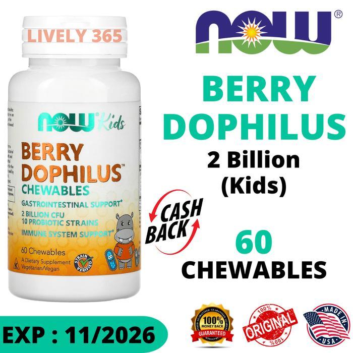 Gambar BERRY DOPHILUS KIDS 2 BILLION PROBIOTIK ANAK | NOW FOODS | 60 CHEWABLE dari chirazeverhart39 undefined Tokopedia