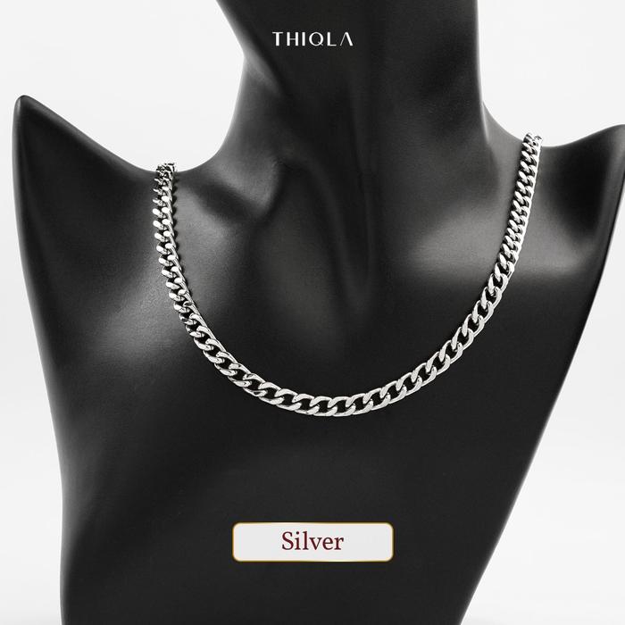 Gambar THIQLA - Kalung Rantai Besar Sisik Naga MAHARANI - Kalung Panjang Wanita Kekinian Model Dubai Mewah Simple - Stainless Steel Mirip Kalung Titanium Ori Anti Karat - Silver dari THIQLA - Perhiasan Amanah undefined Tokopedia