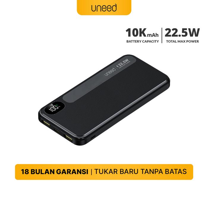 Gambar UNEED QuickBox F10 Powerbank QC PD 10000mAh 22.5W With Display -UPB416 - Black dari Uneed Indonesia undefined Tokopedia