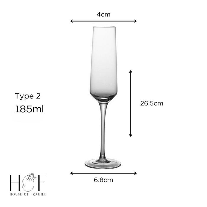 Gambar [HOF] SANA Champagne Flute Glass | Gelas Kristal Kaca Tinggi Mewah Aesthetic Wine Cocktail Mocktail - 2, Asuransi dari House of Fragile undefined Tokopedia