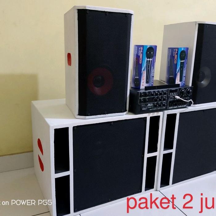 Gambar paket sound miniatur rumahan komplit blutut karaoke spl 10 in double plus 6 in sr - putih list orange dari RPH Audio tangerang_NEW undefined 4 Tokopedia