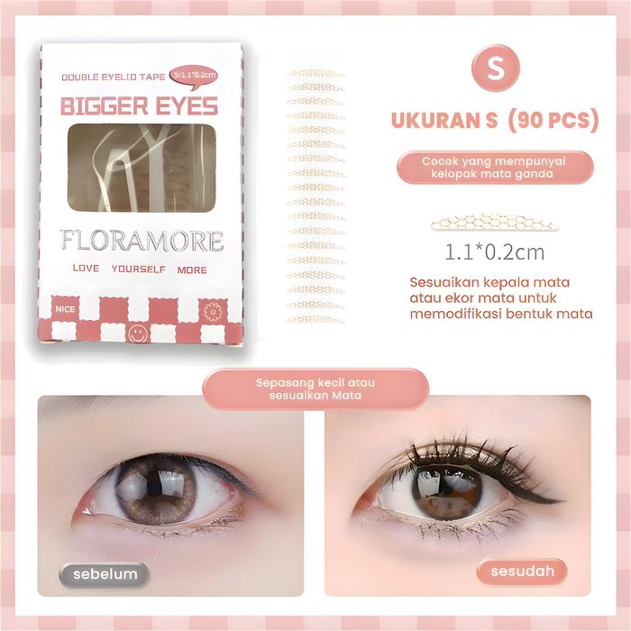 Gambar Floramore - Skot Mata Viral Transparan Invisible Double Eyelid Tape Skot Mata 3M Eyelid Tape - S (1.1 * 0.2 cm) dari BAISISI Indonesia undefined Tokopedia