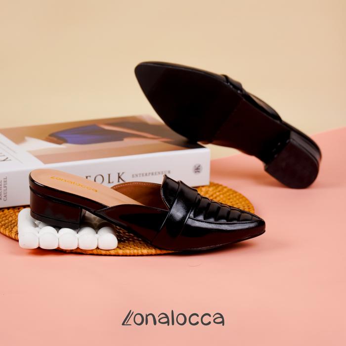 Gambar Sepatu Sandal Mules Heels Ballet Wanita Hak 3 Cm Kasual Formal Kantoran - Monza Series - Black, 37 dari Lonalocca undefined Tokopedia