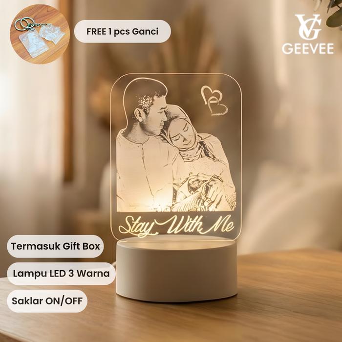 Gambar Hadiah kado unik ultah ulang tahun pernikahan Akrilik Lampu Kuning White Baterai Set - 3 Warna dari geevee_id undefined Tokopedia