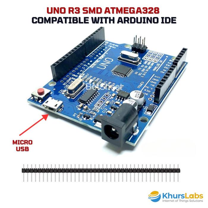 Gambar ARDUINOO Uno R3 SMD Atmega328 Compatible With Arduino IDE - MICRO USB dari KHURS IOT undefined Tokopedia