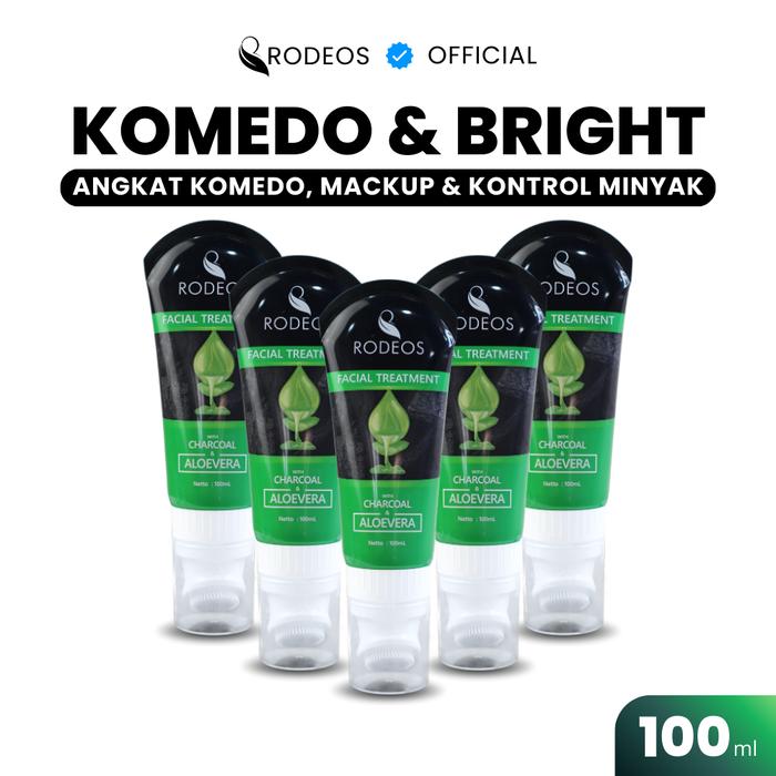 Gambar 5 PCS RODEOS Facial Treatment 100ml, dengan Sikat Silikon Pembersih Komedo Bandel, Eksfoliasi Wajah, Pencabut Komedo, Komedo Wajah, Komedo Hidung, perawatan kulit dengan Sabun Charcoal dan Aloevera, bisa untuk Pria & Wanita, BPOM Halal dari Rodeos.id undefined Tokopedia