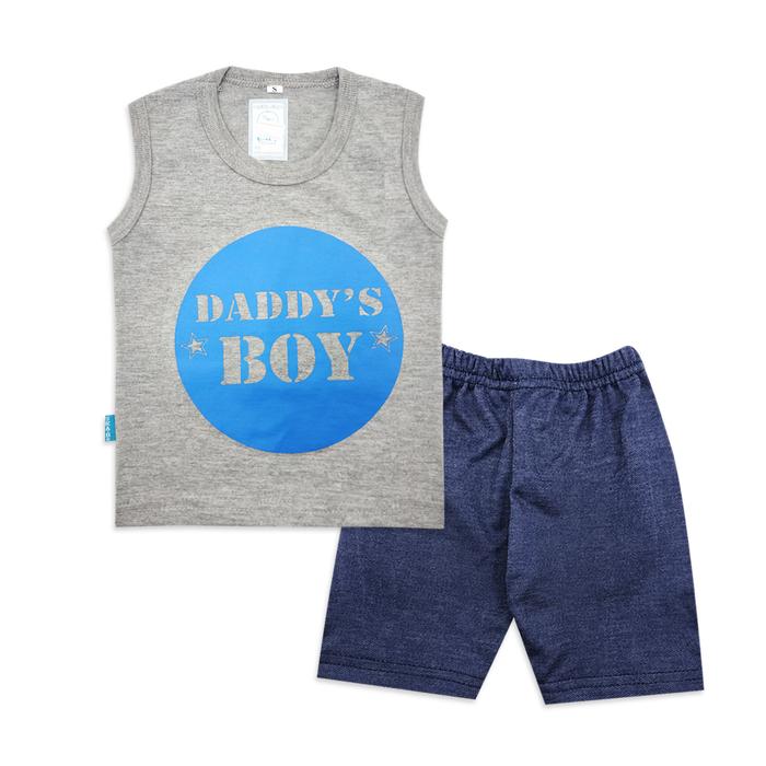 Gambar Wakakids Pakaian Bayi Anak Laki Laki Baju Singlet Motif Daddy Boy Setelan Celana Kaos Usia 0 Bulan Hingga 6 Bulan 3370 - Biru dari Wakakids undefined Tokopedia