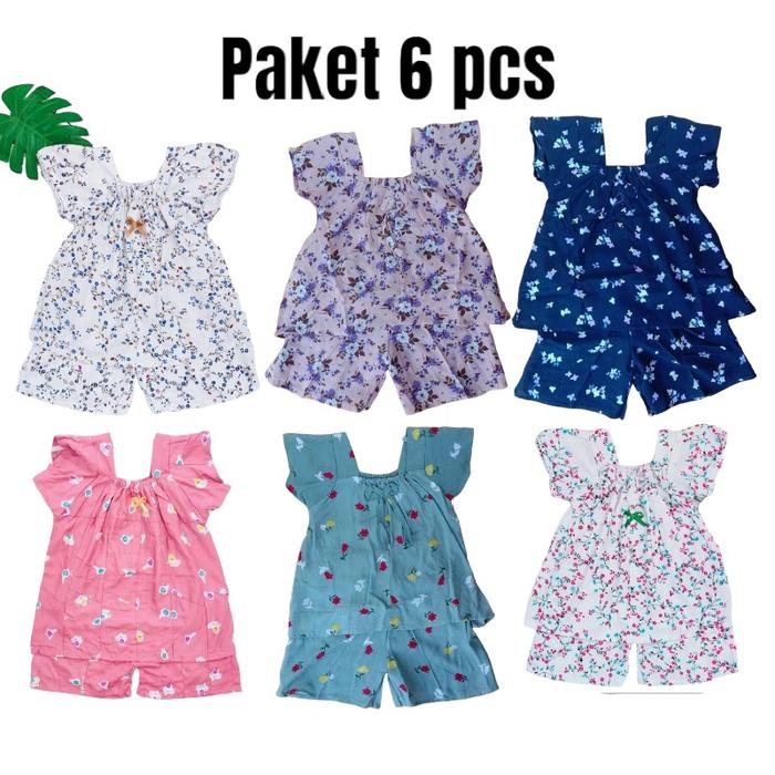 Gambar Paket 6 PCS Setelan Anak Baju Bayi 1 Bulan - 5 Tahun Bahan Katun Rayon Motif Random Nyaman & Adem - 3 PCS, 1-2 bulan dari NUGRAHA KIDS undefined Tokopedia