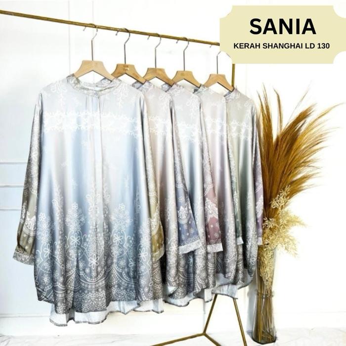Gambar Sania (LD 130) Baju Atasan Silk Fashion Wanita Muslim Terbaru Motif Kancing Hidup Nyaman - MINT dari Fidinici The Label undefined Tokopedia
