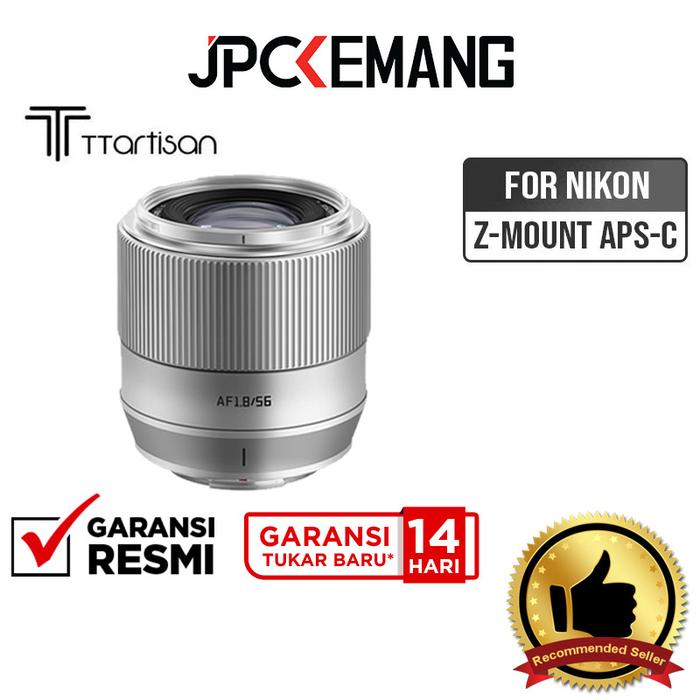 Gambar TTArtisan AF 56mm f1.8 for Nikon Z APSC TTArtisans 56 mm f/1.8 Garansi Resmi - Silver dari JPC Kemang undefined Tokopedia