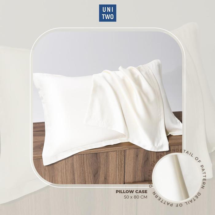 Gambar Unitwo Id [Sarung Bantal Lyocell Jumbo] Unitwo Tencel Pillow Case | Sarung Bantal Tencel Premium Motif Polos Lembut Dan Nyaman Ukuran 80 X 50 Cm O669Lk - White, 1 pc dari AuroraBliss ACC undefined Tokopedia