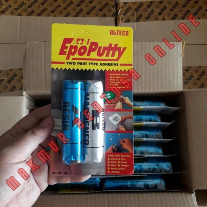 Gambar LEM EPOXY PUTTY EPO PUTTY ALTECO PORTING PENUTUP BOCOR TANGKI PIPA WASTAFEL LEM KAPAL - 100gr dari Toko Maju Jalan 1 undefined 4 Tokopedia