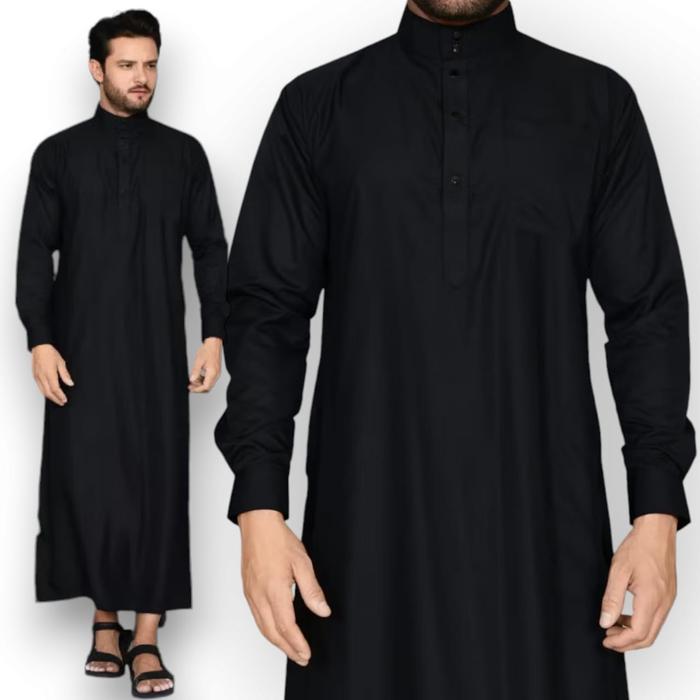 Gambar GAMIS PRIA JUBAH PRIA JUBAH GAMIS PRIA MODEL HARAMAIN JUBAH POLOS - GAMIS MUSLIM PRIA MODEL TERBARU - KOKO PRIA DEWASA - KOKO GAMIS JUBAH PRIA COD - HITAM, XL dari Markas moeslem undefined Tokopedia