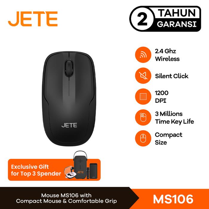 Gambar Mouse Wireless JETE MS106 Mouse 1200 DPI Mouse Tanpa Kabel 2.4Ghz Compact USB Dongle Silent Click Mouse Kantor Kompuer Laptop Windows For Macbook - MS106 dari JETE Indonesia undefined Tokopedia