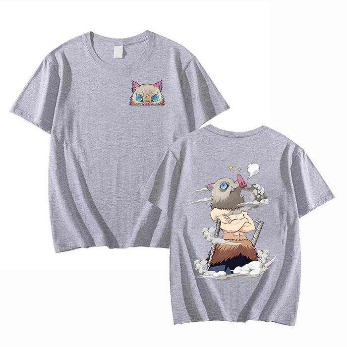 Gambar Hot Anime Hashibira Inosuke Cartoon Print Tshirt Summer Fashion Casual Short Sleeve Round Neck Tops Women/Mens T-shirts - Gray, XXL dari rusyatstore undefined Tokopedia