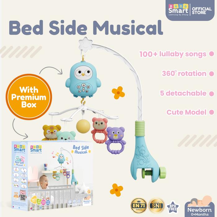 Gambar Mainan Musik Gantung | BEBE SMART Bed Side Musical Mainan Bayi | Bed Side Baby Crib Toys - Biru dari Bebe Smart undefined Tokopedia