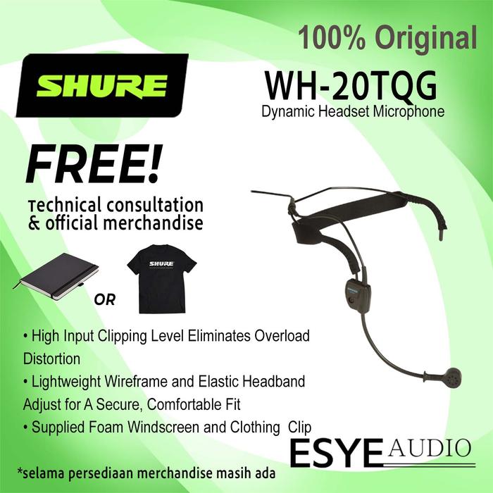 Gambar Mic Headset Shure WH 20 WH20 TQG Dynamic Headset Microphone dari Esye Audio undefined Tokopedia
