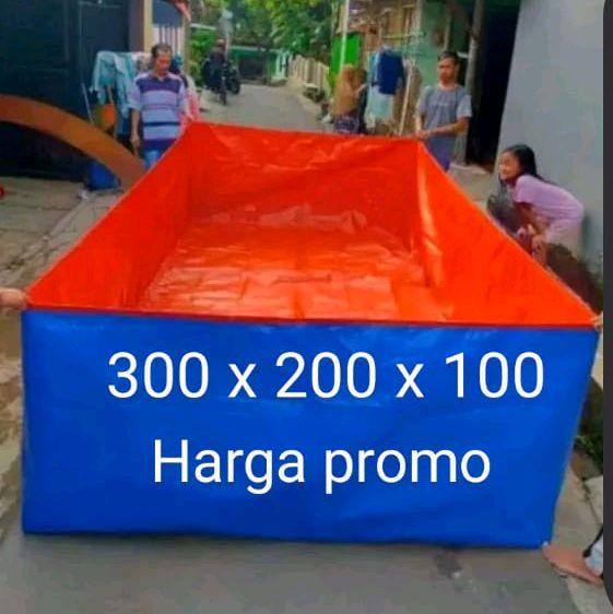 Gambar terpal kolam ikan kotak ukuran 300x200x100 type A5 dari ud sumber rizky jaya undefined Tokopedia
