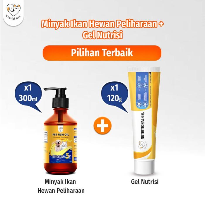 Gambar Cassiel Pet Minyak Ikan Vitamin Kucing Anjing kelinci Hewan Premium fish oil,omega 3,spirulina,salmon oil,cod liver oil,Imunitas Bulu Kulit Sehat untuk Nafsu Makan, Badan Gemuk, Bulu Lebat, Gembul dan Cegah Rontok complivit  pet peningkat imun kucing - Paket 2 dari CASSIEL-PET ID undefined Tokopedia