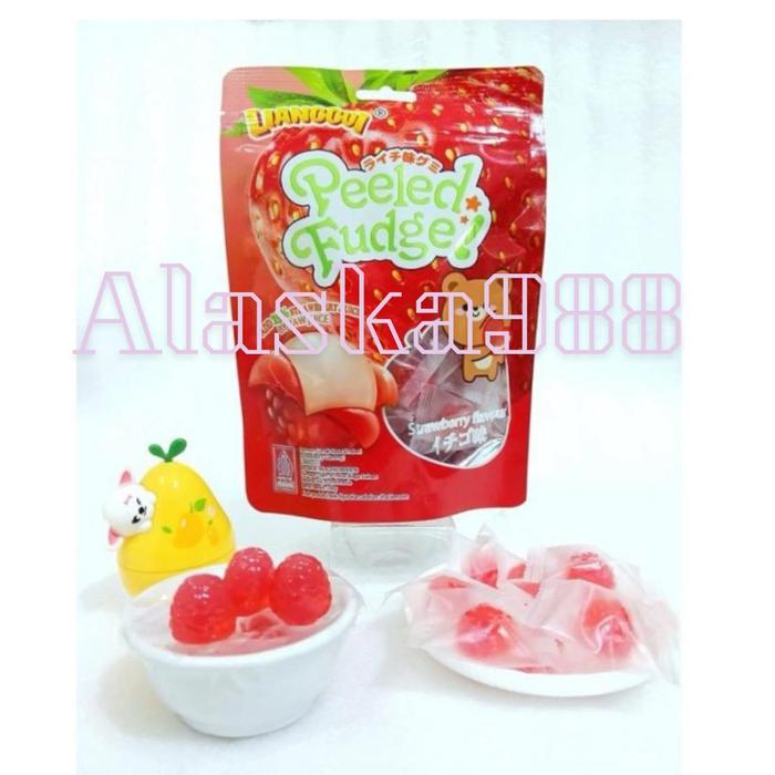 Gambar Lianggui strawberry peeled gummy | permen strawberry  peeled | permen strawberry kupas | Fudge Fruit dari alaska988 undefined Tokopedia