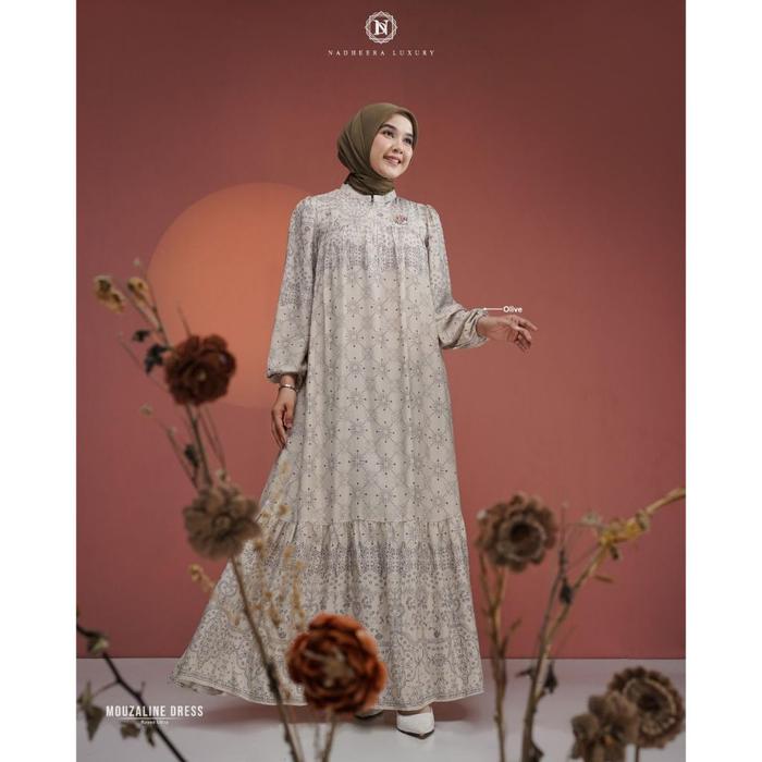 Gambar GAMIS NADHEERA LUXURY MOUZALINE DRESS TERBARU DAILY KASUAL KEKINIAN KULIAH KONDANGAN TERMURAHH 2024 - Olive, S dari DB Nadheera Luxury undefined Tokopedia