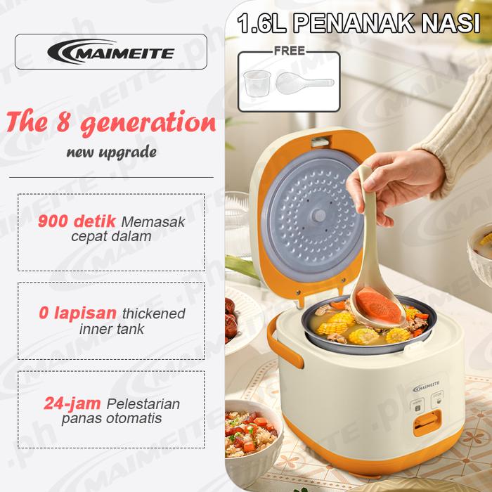 Gambar MAIMEITE Penanak Nasi 1.6L Magic Com Pan Non-Stick Gula Rendah Pot Dalam Aluminium Kontrol Satu Klik - oranye 1.6 liter dari MAIMEITE.ID undefined Tokopedia