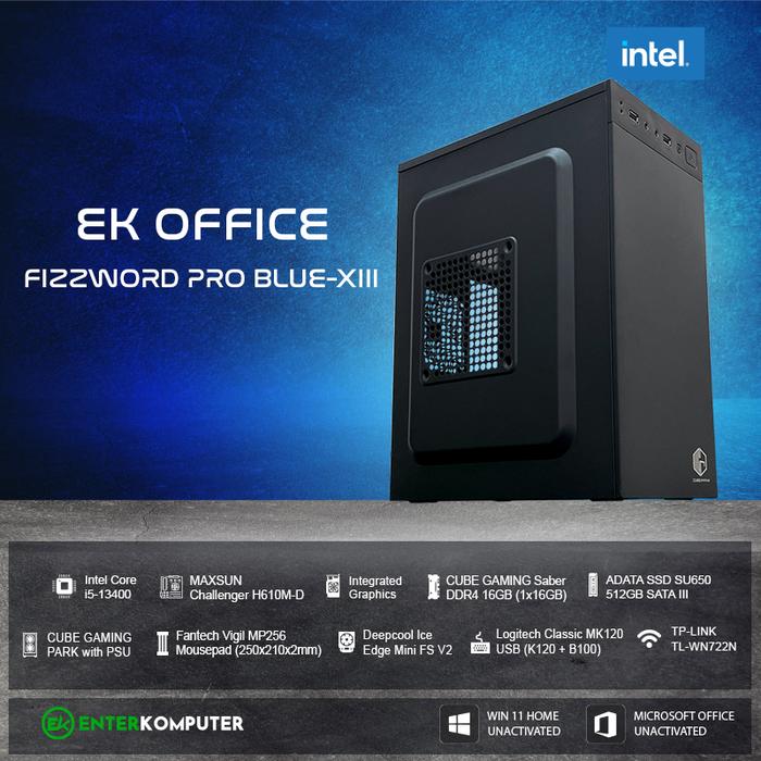 Gambar PC Rakitan EK Office Fizzword PRO Blue-XIII - Core i5 DDR4 - Enter Komputer dari Enter Komputer Official undefined 4 Tokopedia