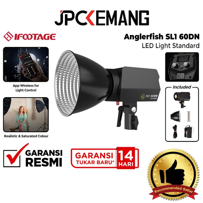 Gambar IFOOTAGE ANGLERFISH SL1 60DN LED Video Light 70 Watt iFootage SL 1 60 DN Flash Studio Lighting Garansi Resmi - Standard Package dari JPC Kemang undefined Tokopedia