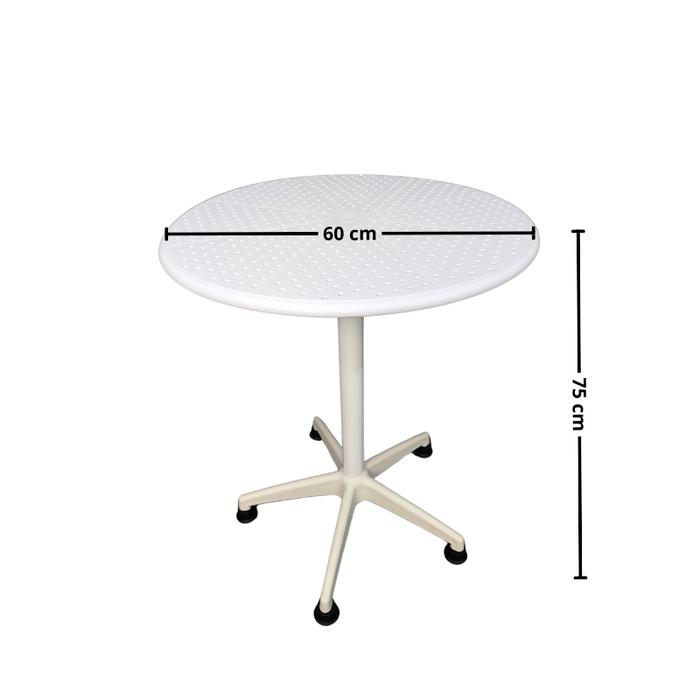 Gambar Meja Bulat Minimalis Meja Makan Bundar Meja Tamu Meja Teras Meja Kopi Dining Round Table - Z23A8-Putih dari Unix Store 88 undefined Tokopedia