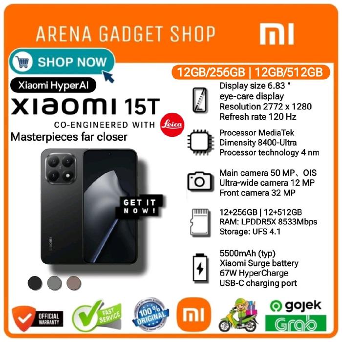 Gambar Xiaomi 15T 5G Ram 12/256Gb 12/512Gb Leica Summilux Optical Lens Ai Display - Garansi Resmi Xiaomi Mi 15 T - Black, Ram 12/512GB dari ArenaGadgetShop undefined 2 Tokopedia