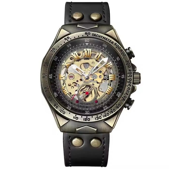 Gambar Jam tangan Otomatis pria Tanpa Baterai BINBOND A275 Watches Kulit Elegan Kaca - A275-Hitam dari D-Megir undefined Tokopedia