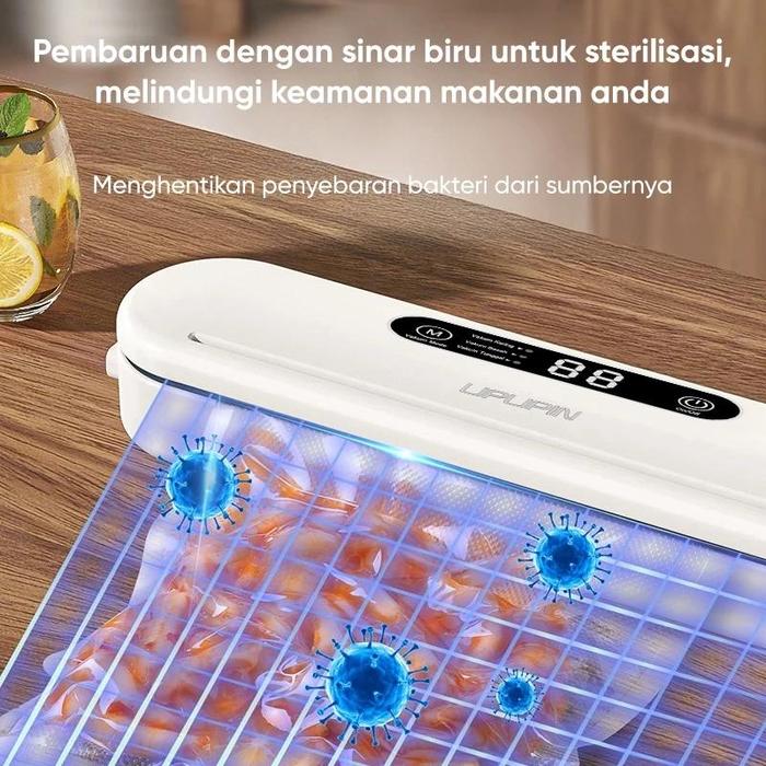 Gambar (BISA COD) UPUPIN Mesin Vacum Sealer Makanan Alat Vakum Makanan / Penyegel Otomatis/ Basah Dan Kering Fresh Peralatan Vacuum dengan Kabel - Putih (2025) dari Future Upin_NEW undefined Tokopedia