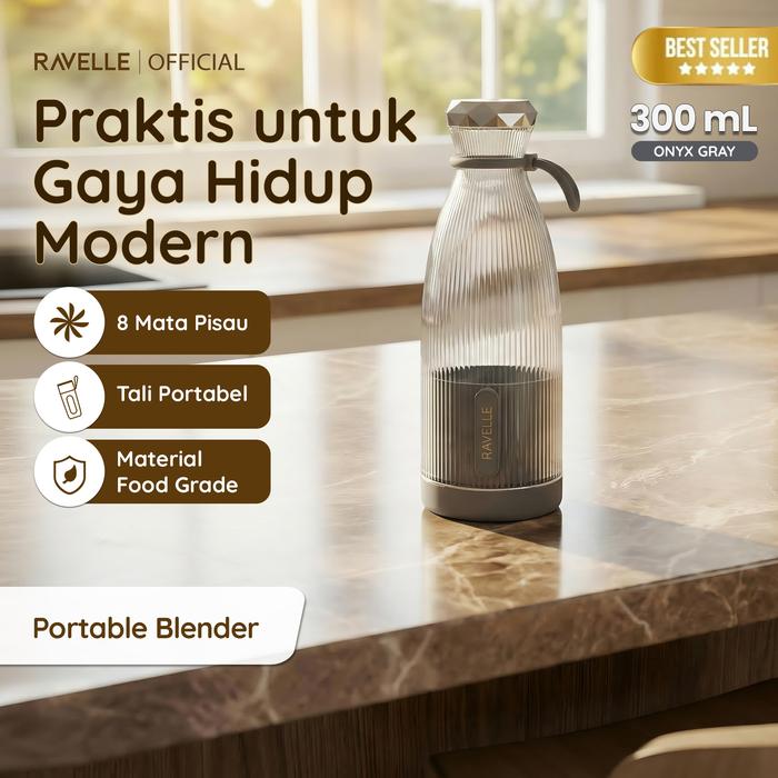 Gambar [NEW PRODUCT] Ravelle - Blender Portable 300ml 8 Mata Pisau USB Mini Juicer Food Grade Multifungsi - 300ml - Gray dari Ravelle Kota Administrasi Jakarta Utara Tokopedia