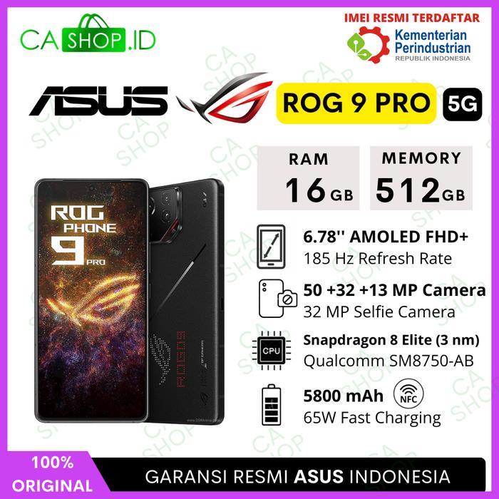 Gambar Asus ROG Phone 9 FE NFC 5G 12/512GB + 12/256GB + Pro 24/1TB + 16/512GB Gaming New Original Garansi Resmi - ROG 9 Pro 16/512 dari CA Shop undefined Tokopedia