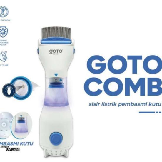 Gambar Goto Sisir Kutu Rambut Elektrik V Comb Sedot Kutu Vacuum V-Comb Original Basmi Kutu Tanpa Kimia Berbahaya & UV Light - SISIR STAINLESS dari cornerkid undefined Tokopedia