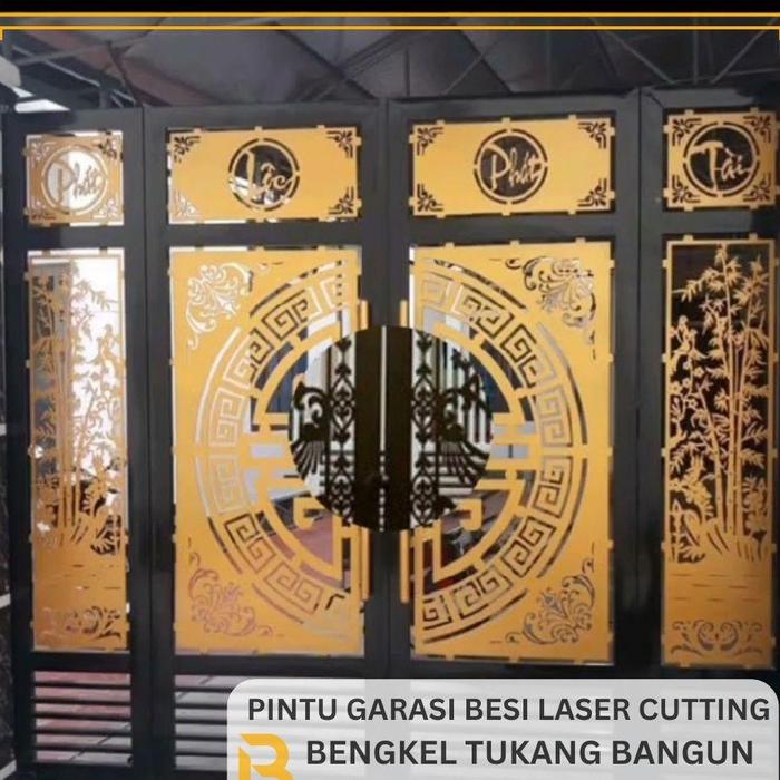 Gambar Pintu Garasi Dorong Bahan Besi Plat Laser Cutting Request Model Mewah Minimalis dari Bengkel Tukang Bangun undefined Tokopedia