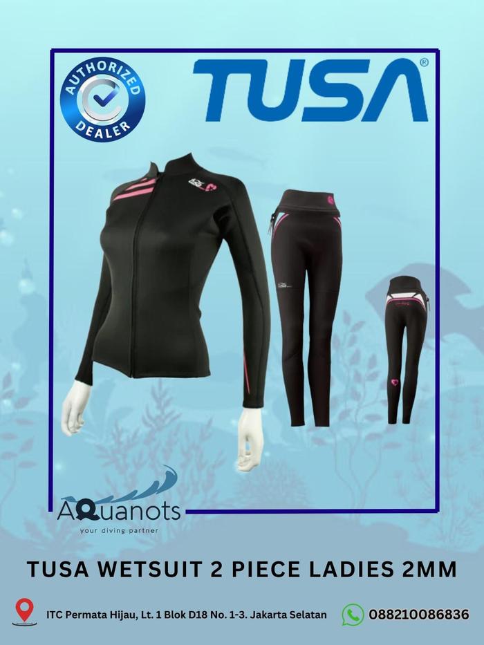 Gambar TUSA Wetsuit 2 Piece Ladies 2mm Neoprene Top & Long Pants Diving Size L Soft Neck Collar YKK Zipper Comfortable dari Aquanots Dive undefined Tokopedia
