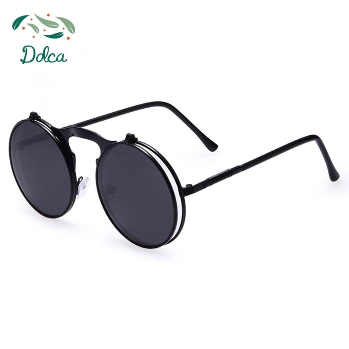 Gambar AOFLY Kacamata Hitam Round Vintage Steampunk Sunglasses Frame Lensa Eyewear Pria Plastik - Hitam Hitam dari Waldani undefined Tokopedia