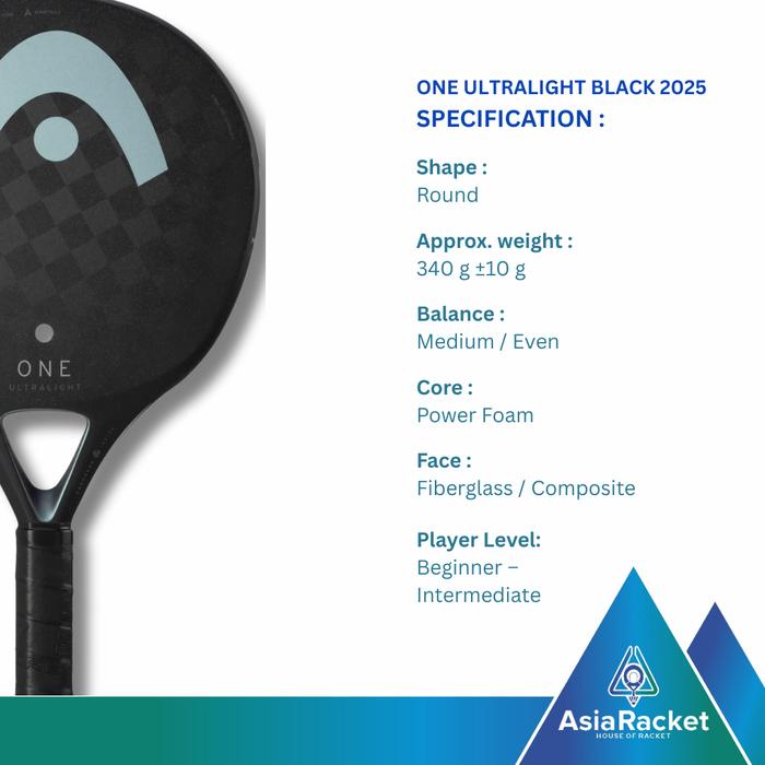 Gambar HEAD One Ultralight 12K Carbon Padel Racket | Raket | Raket HEAD One Ultralight 12K Carbon - BLK dari Asia Racket undefined Tokopedia