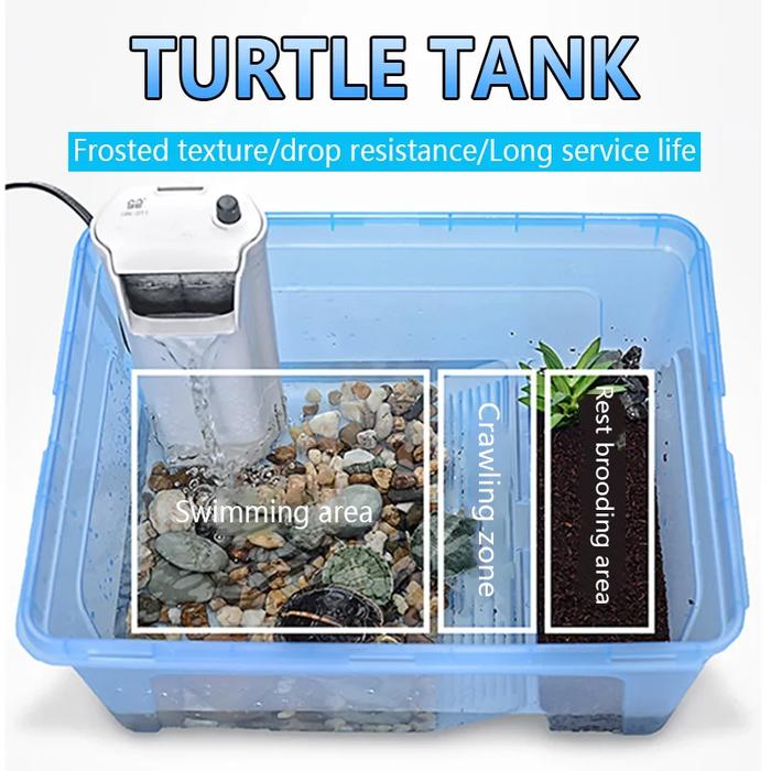 Gambar Perspective Turtle Tank with Area To Basking Swiming Climbing Ecological Tortoise Terrarium Plastic Reptile Breeding Box dari NURLAELA CAVAND1SH undefined Tokopedia