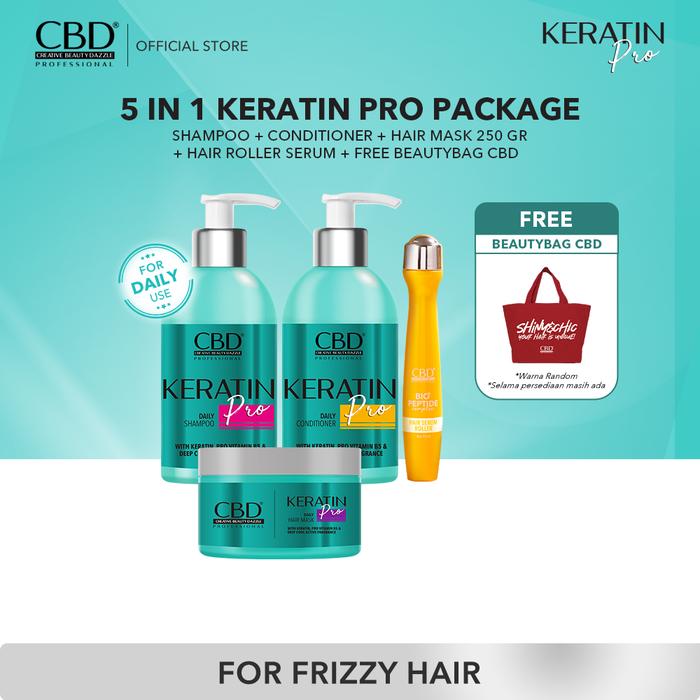 Gambar [Special Event] [5IN1] CBD Professional Paket Daily Treatments Keratin/Color Shield/Collagen + CBD Bio+ Peptide Hair Serum Roller + Free Beauty Bag - Renny - Paket Keratin dari CBD Professional undefined Tokopedia