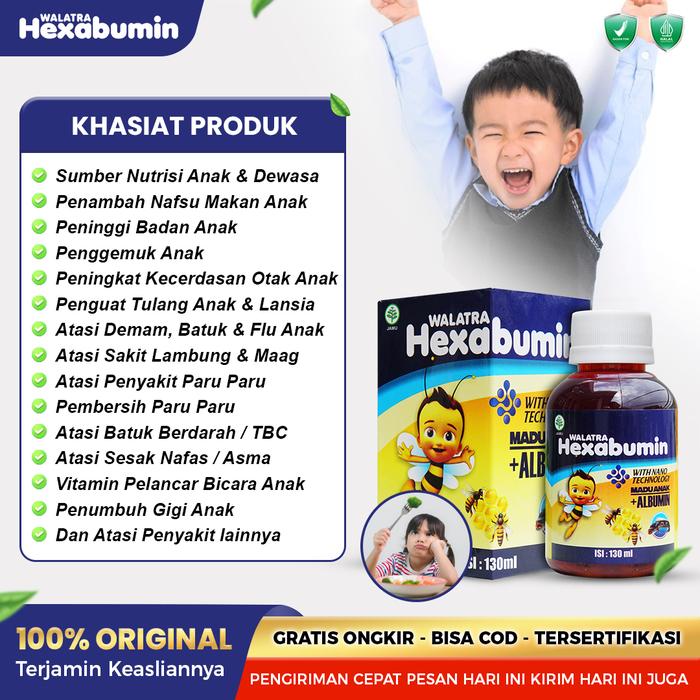 Gambar Suplemen Penguat Tulang Anak Saat Belajar Berjalan - Sumber Nutrisi Vitamin Penguat Tulang anak - Solusi Anak Terlambat Jalan Kaki - Herbal Untuk Anak Supaya Bisa Jalan Aman Untuk Anak Umur 1 Tahun - Walatra Hexabumin dari Herbmubarokah Herbal undefined Tokopedia