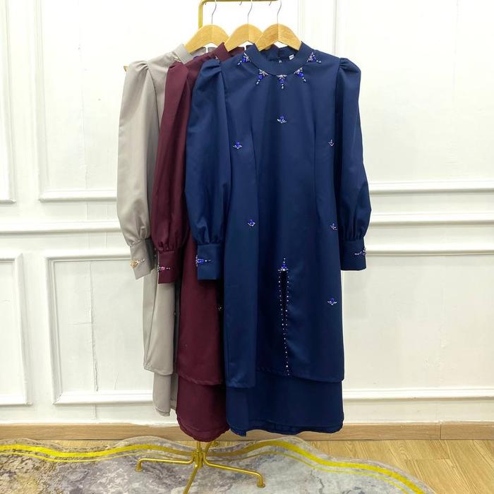 Gambar PB PRILLY BUSANA - LATIKA SET KURUNG KATUN TOYOBO PAYET MEWAH - KURUNG MELAYU - BURGUNDY, XL dari Prilly Busana_NEW undefined Tokopedia