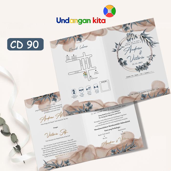 Gambar (100Pcs) Undangan Pernikahan Jasmine - Code 90 dari Undangan Kita undefined Tokopedia