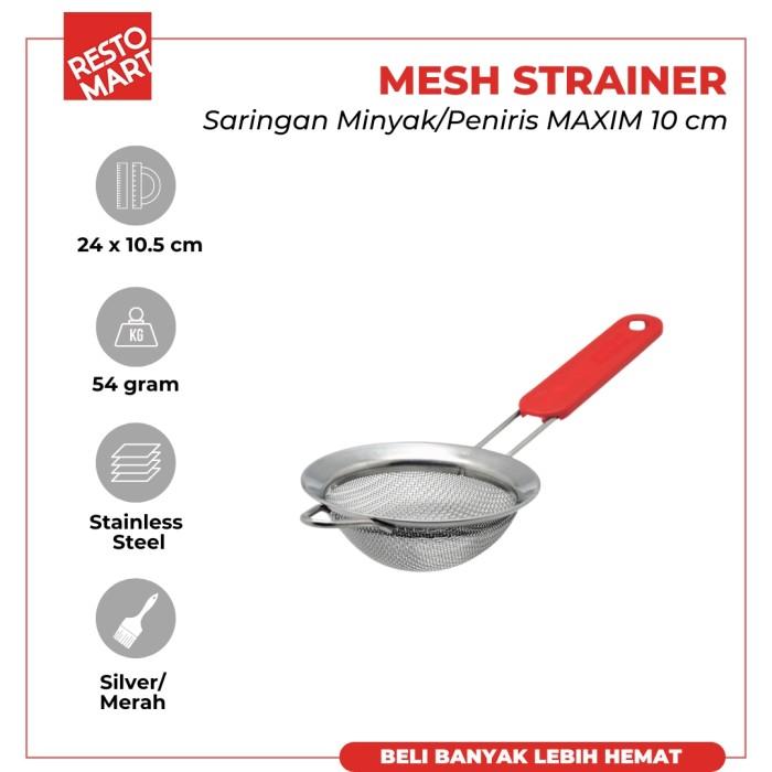 Gambar Saringan Minyak / Peniris / Prof Mesh Strainer 10 cm MAXIM Stainless Steel (1514240) (F9) - 1pcs dari Restomart Kitchen Solution undefined Tokopedia