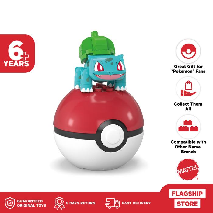 Gambar Mega Construx Pokemon Bulbasaur Poison - Mainan Action Figure dari Mattel Indonesia_NEW undefined Tokopedia