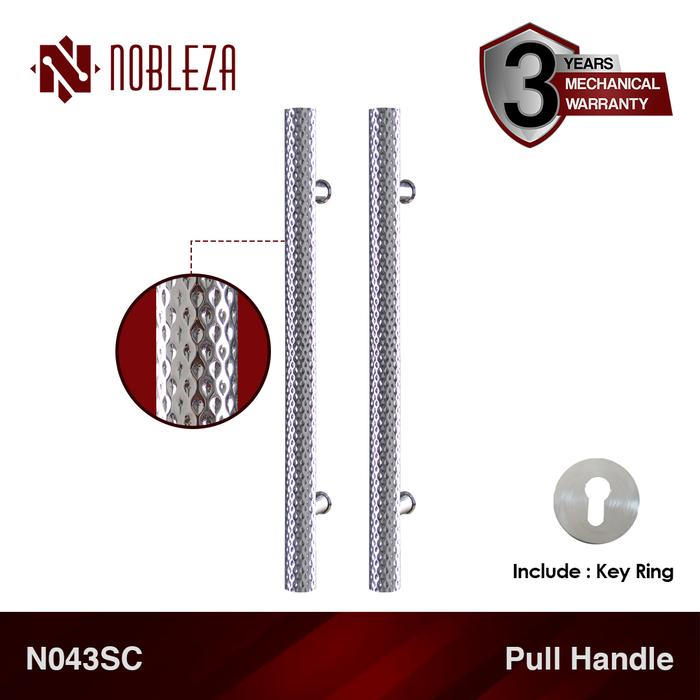 Gambar NOBLEZA Pull Handle Gagang Tarikan Pintu Rumah Kayu Kaca Stainless Chrome Black Nikel Matte 60 cm N133 - N133 SC dari Nobleza Hardware undefined Tokopedia